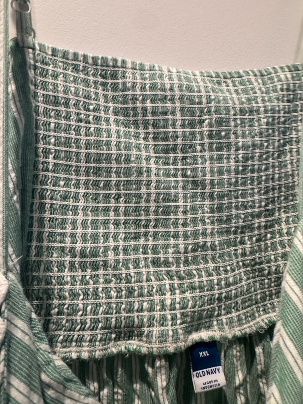 NWOT Old Navy Fit & Flare Tie-Front Seersucker Green Midi Dress size XXL - Picture 8 of 10